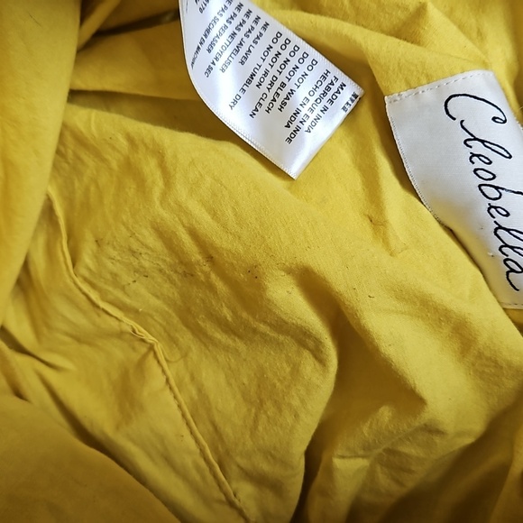 CLEOBELLO BOHO MACRAME TOTE IN YELLOW WITH WOODEN HANDLES - Picture 7 of 8